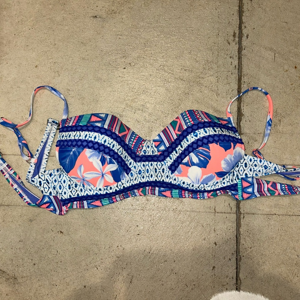 OP Blue and Pink Bikini Top
